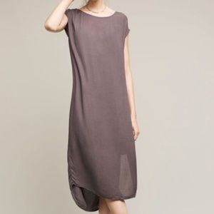 Anthropologie Cloth & Stone Grey Midi Slit Dress